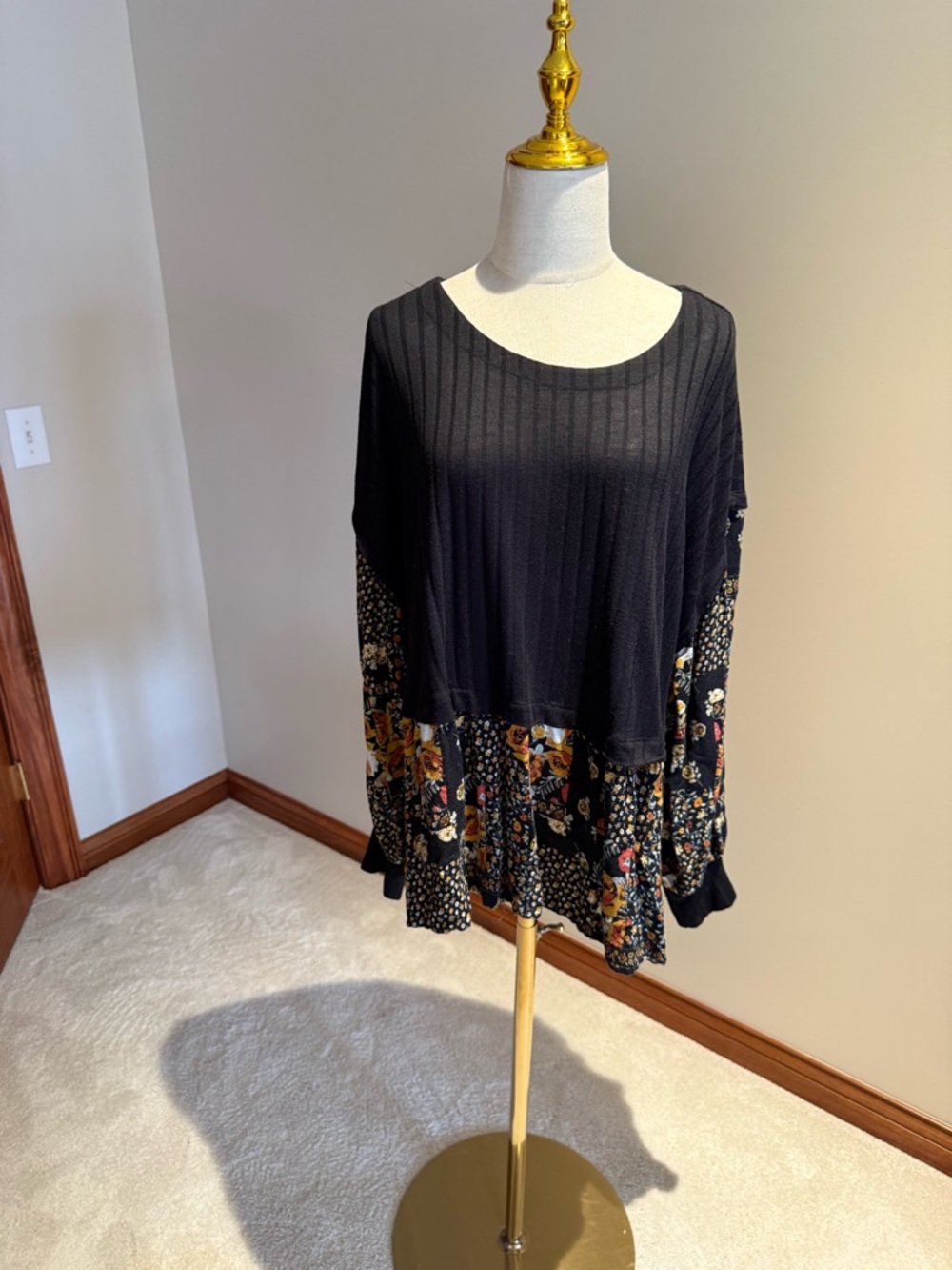 Maurices Black Ribbed Knit Top